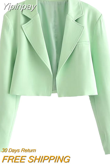 Yipinpay 2023 Fashion Blazers for Women Elegant Stylish Casual Short Women's Blazers Summer Chic Loose Long Sleeve Blazer Suit